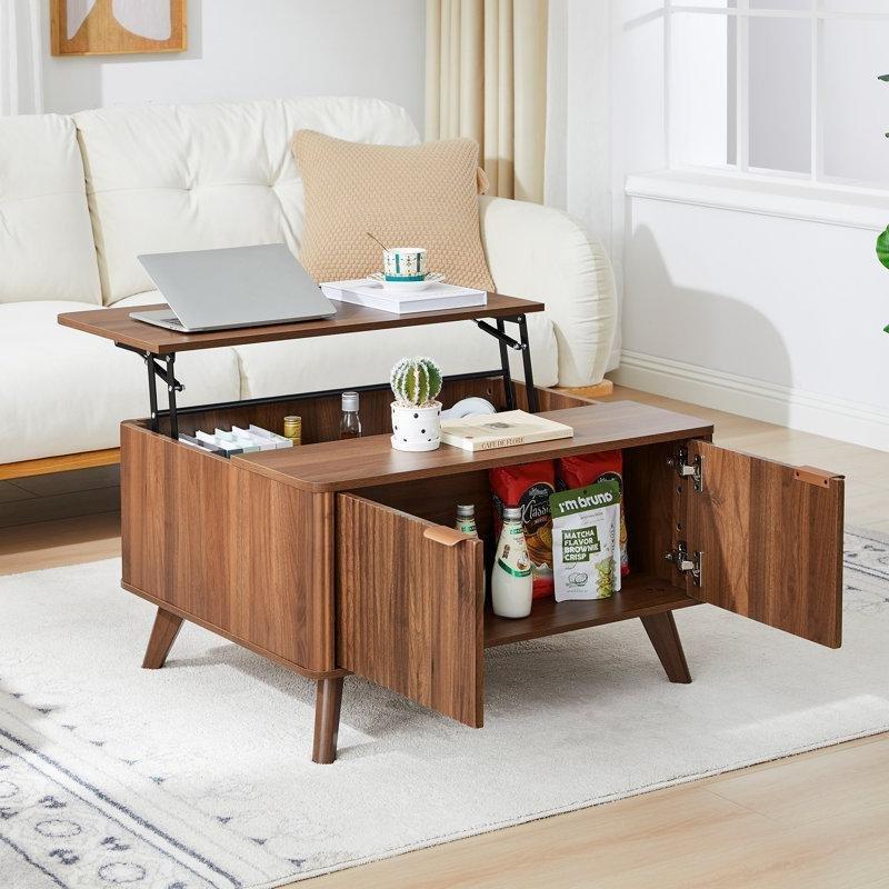 Endüstriyel Ahşap Açılır Akıllı Sehpa 80x65 cm - 101295