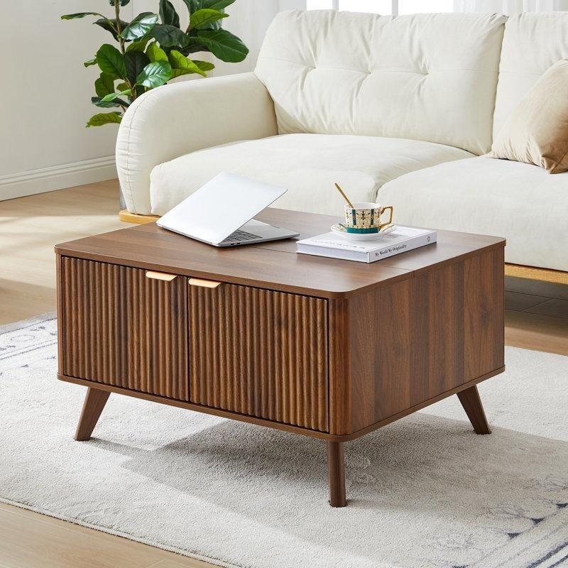 Endüstriyel Ahşap Açılır Akıllı Sehpa 80x65 cm - 101295