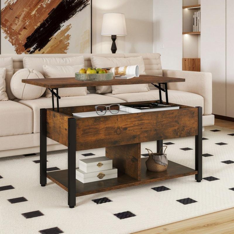Endüstriyel Ahşap Açılır Akıllı Sehpa 90x40x39 cm - 101226