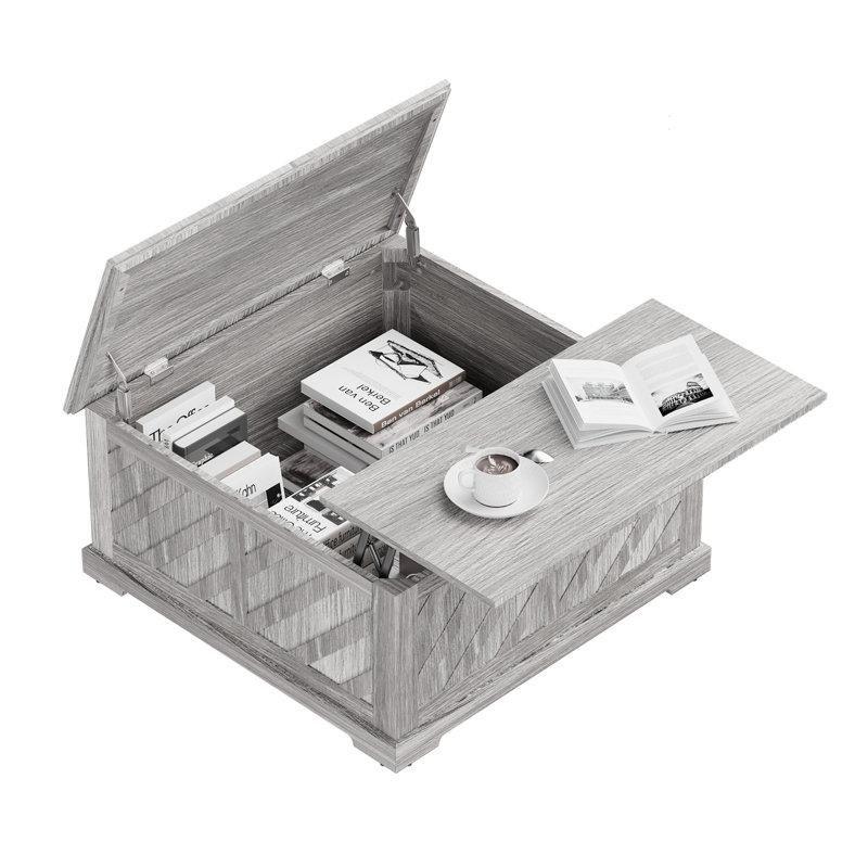 Endüstriyel Ahşap Açılır Akıllı Sehpa 90x90 cm - 101229