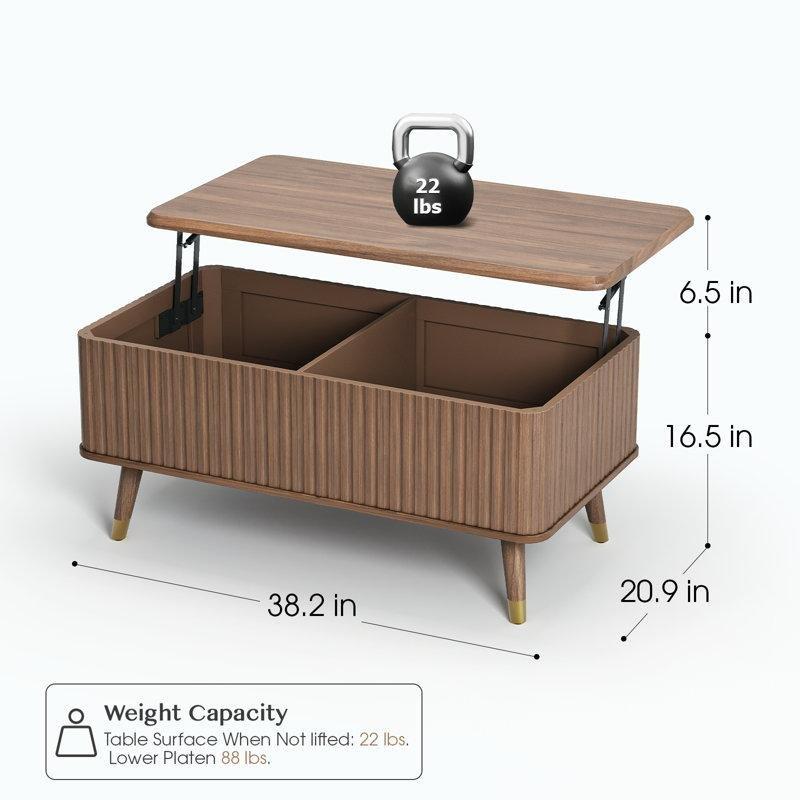 Endüstriyel Ahşap Açılır Akıllı Sehpa 97x53x42 cm, Kahverengi - 101415