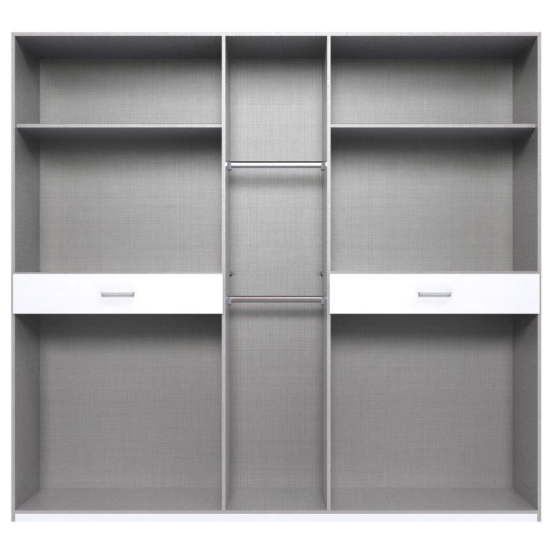 Endüstriyel Ahşap Aynalı Gardrop 225x208 cm Gri - 90682
