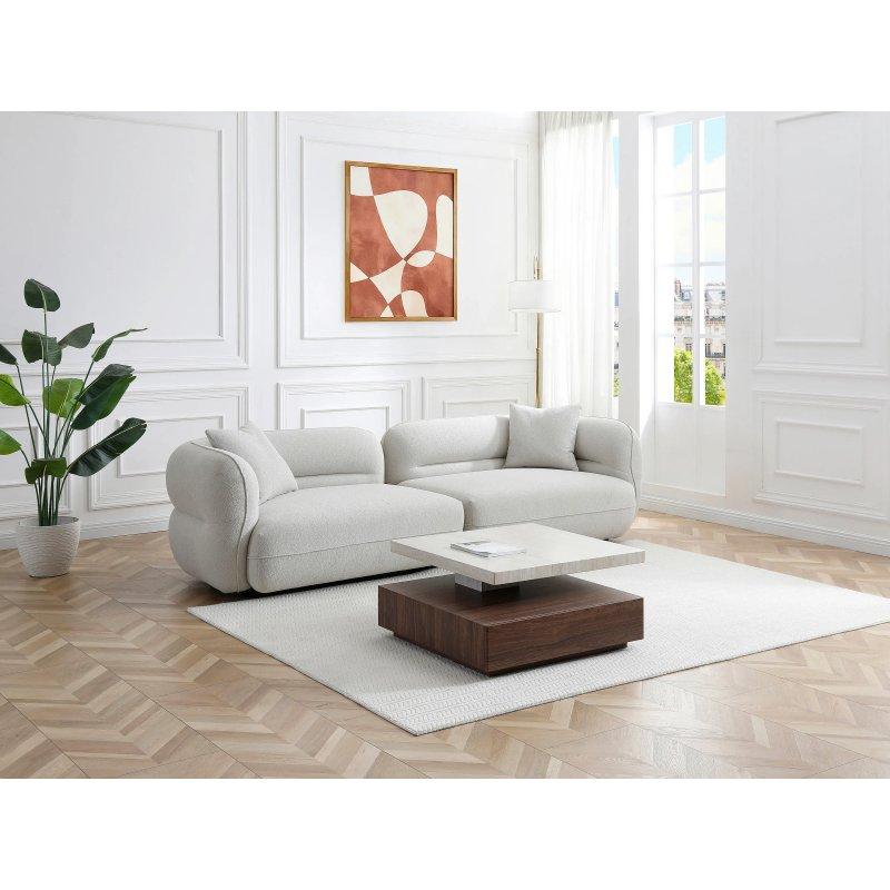 Endüstriyel Ahşap Dönerli Orta Sehpa Antrasit Doğal 80x80 cm - 101889
