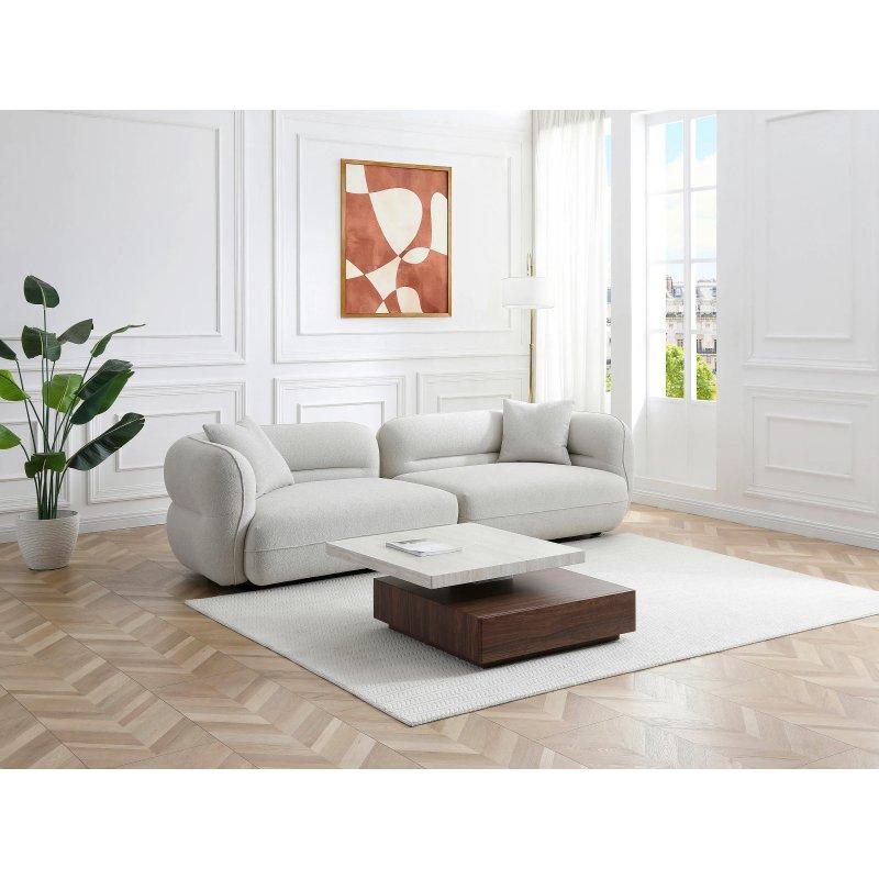 Endüstriyel Ahşap Dönerli Orta Sehpa Antrasit Doğal 80x80 cm - 101889