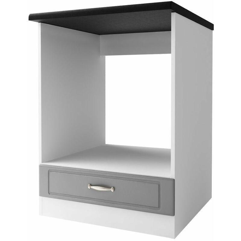 Endüstriyel ahşap fırın dolabı 60 cm gri melaminé 1 çekmeceli - 100862