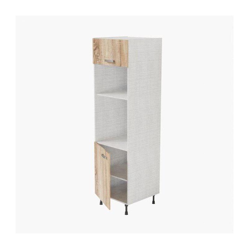 Endüstriyel Ahşap Fırın Dolabı 60x200 cm Mikrodalga Fırın Yuvası ile - 100982