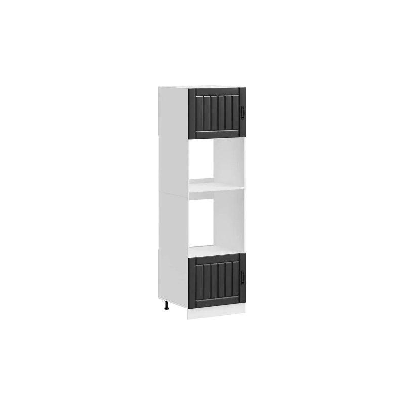 Endüstriyel Ahşap Fırın Dolabı 60x57x207 cm Siyah Renkli İki Parçalı Set - 100626