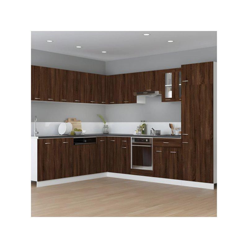 Endüstriyel Ahşap Fırın Dolabı Koyu Kahverengi 60x46x82 cm - 100584
