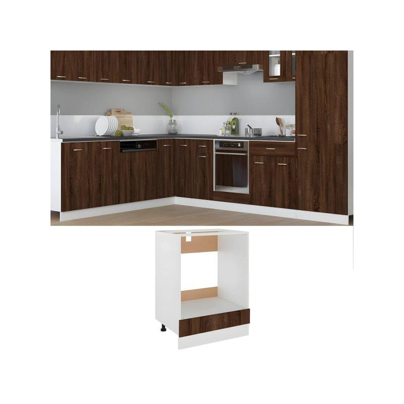 Endüstriyel Ahşap Fırın Dolabı Koyu Kahverengi 60x46x82 cm - 100584