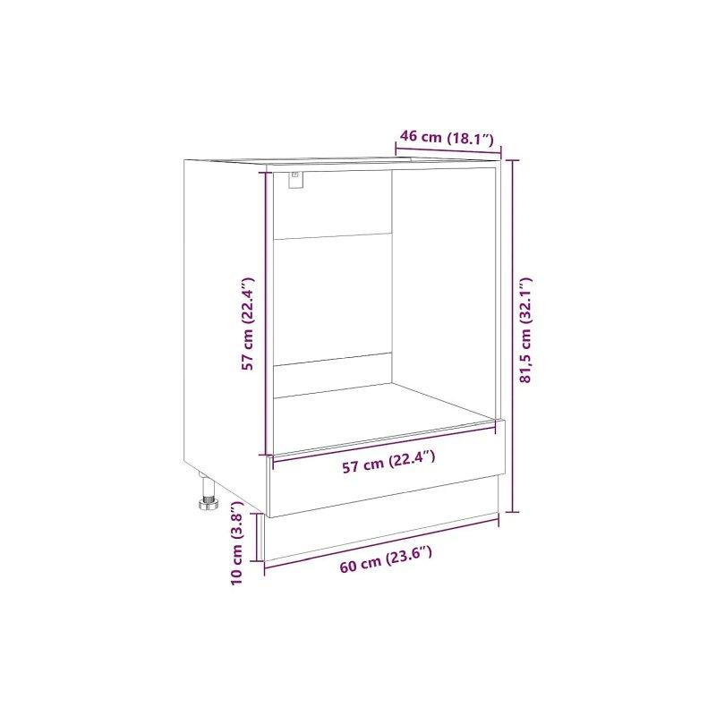 Endüstriyel Ahşap Fırın Dolabı Somon Meşe 60x46x82 cm - 100578