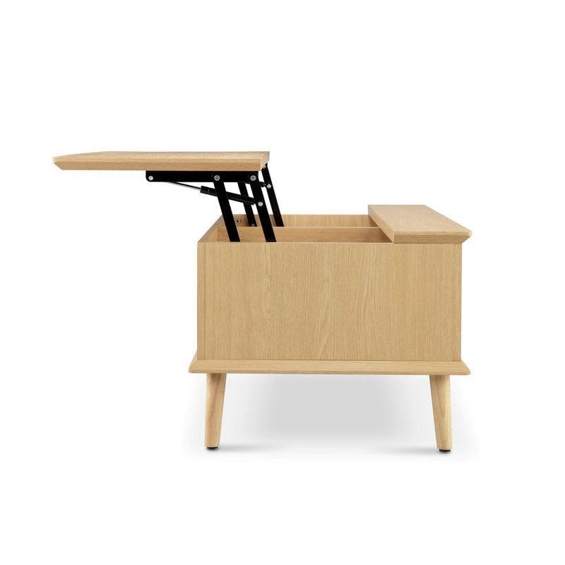 Endüstriyel Ahşap Hasır Desenli Kare Açılır Akıllı Sehpa 107x55 cm - 101280