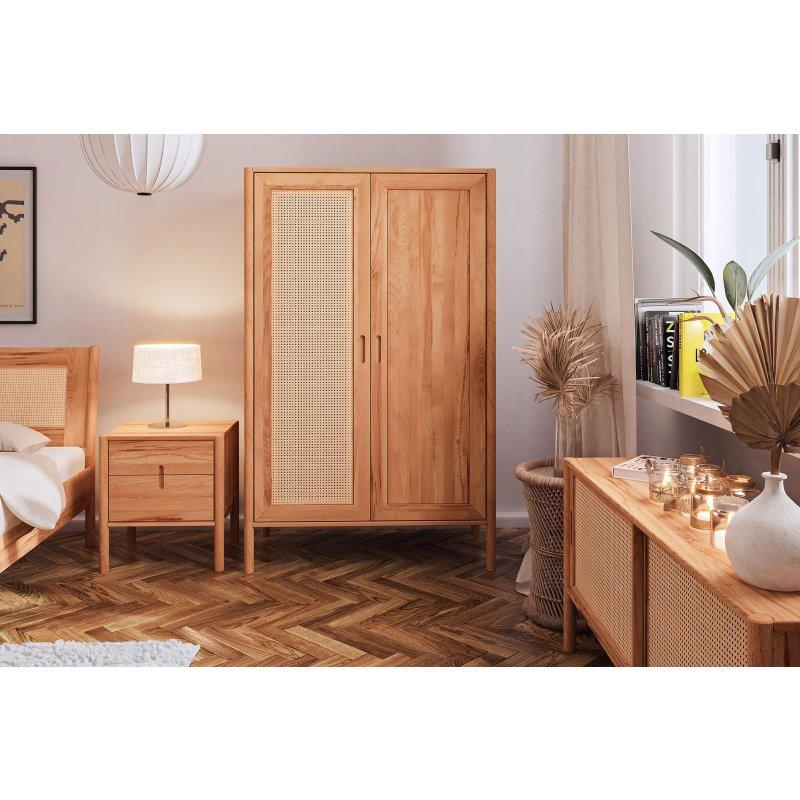 Endüstriyel Ahşap Hasır Kapılı Gardrop 108x175 cm - 90640