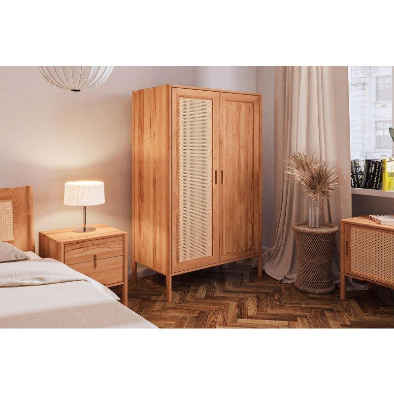 Endüstriyel Ahşap Hasır Kapılı Gardrop 108x175 cm - 90640