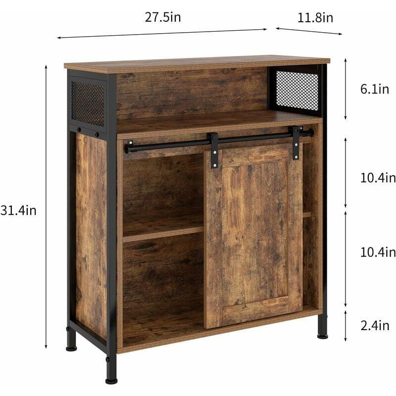 Endüstriyel Ahşap Kahve Köşesi Metal Çerçeveli 70 cm Siyah - 100232
