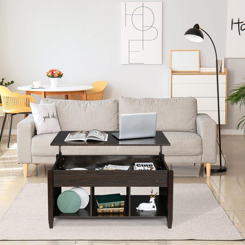 Endüstriyel Ahşap Kahverengi Dikdörtgen Pistonlu Akıllı Sehpa 104 cm - 101094