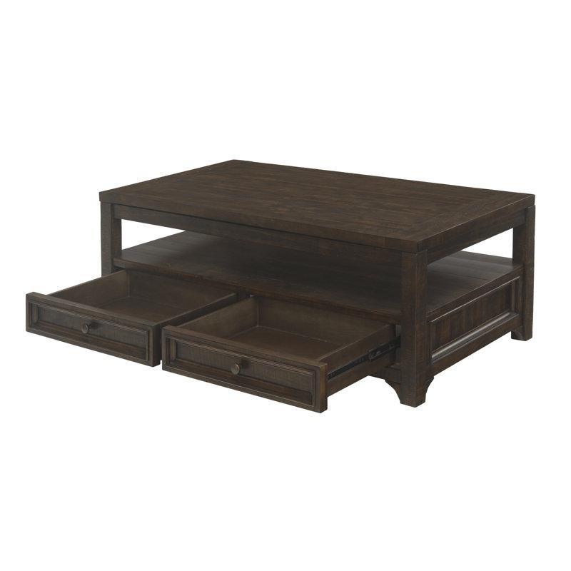 Endüstriyel Ahşap Kaldırmalı Akıllı Sehpa 122x66x48 cm Koyu Kahve - 101382