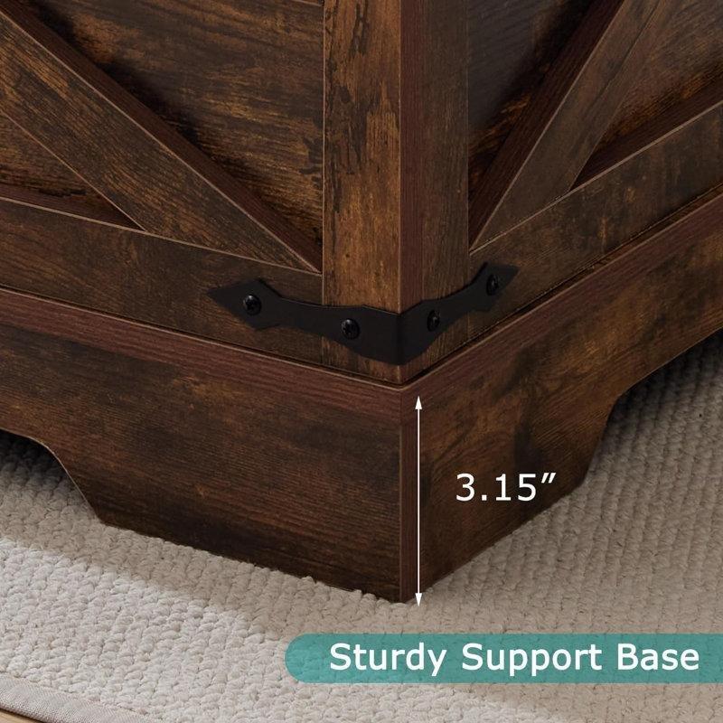 Endüstriyel Ahşap Kare Akıllı Sehpa 80x80 cm - Çiftçi Evi Tarzı Gizli Saklama Alanı - 101136