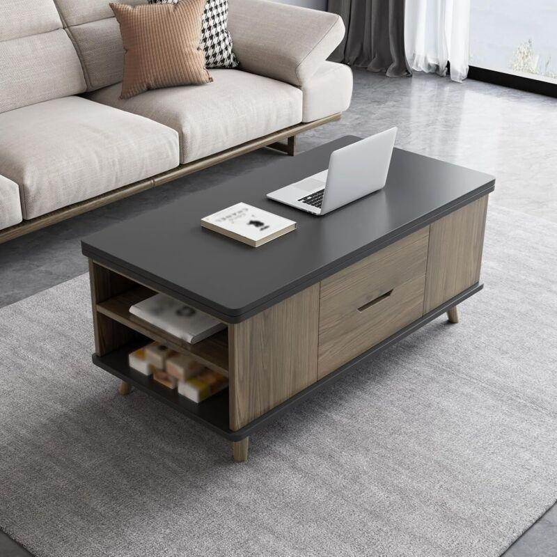 Endüstriyel Ahşap Kompozit Pistonlu Akıllı Sehpa 99x50 cm - 101506