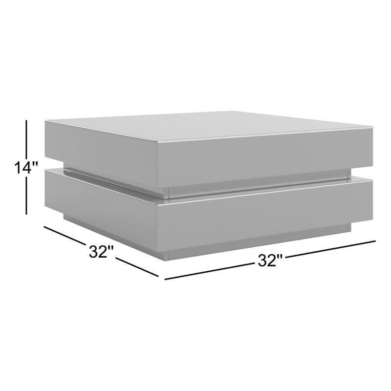 Endüstriyel Ahşap Lacivert Orta Sehpa 81x81 cm Ledli - 104383