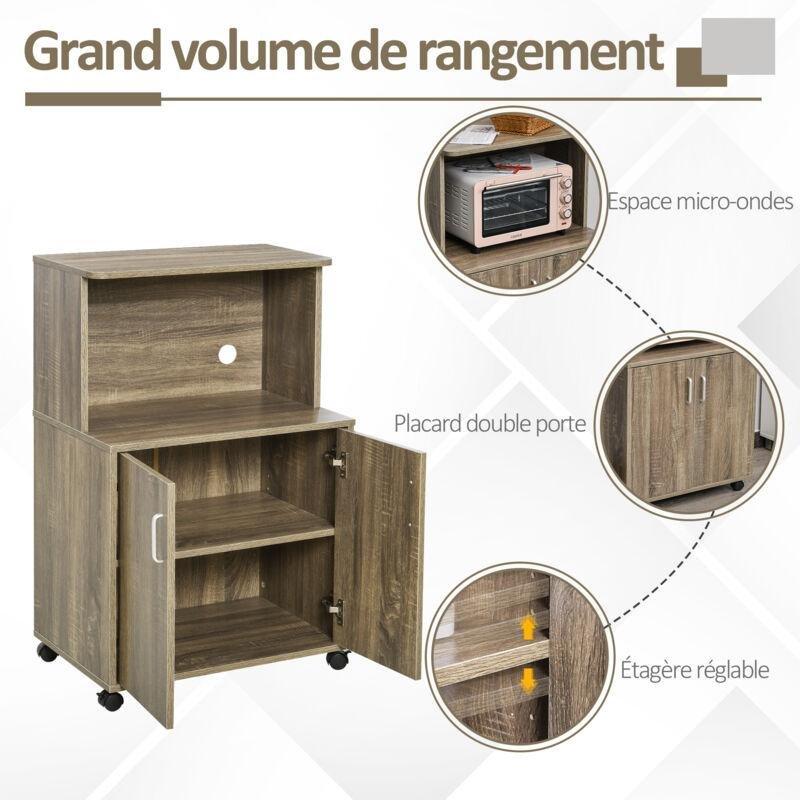 Endüstriyel Ahşap Mikrodalga Fırın Dolabı 60 x 40 x 97 cm - 100781