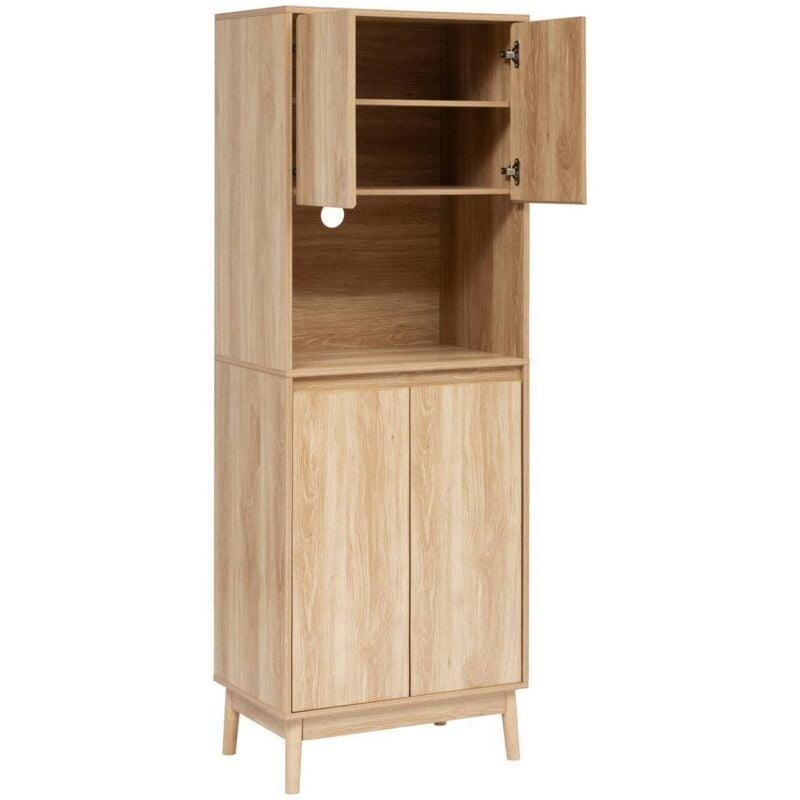 Endüstriyel ahşap mutfak dolabı 60x40x175 cm açık niş ve 4 kapılı - 100930