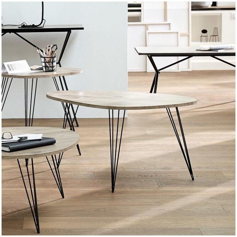 Endüstriyel Ahşap Orta Sehpa 97x65 cm Kahverengi - 103194