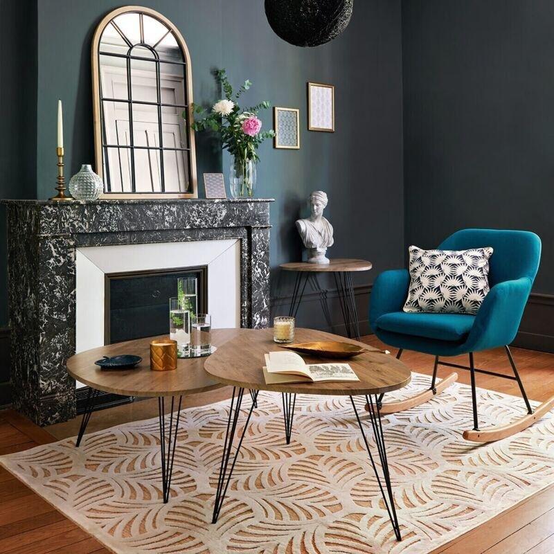 Endüstriyel Ahşap Orta Sehpa 97x65 cm Kahverengi - 103194