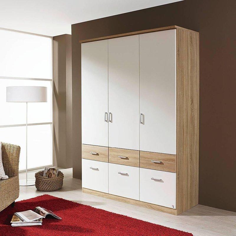 Endüstriyel Ahşap ve Beyaz Kombinasyon 136 cm Gardrop - 90757