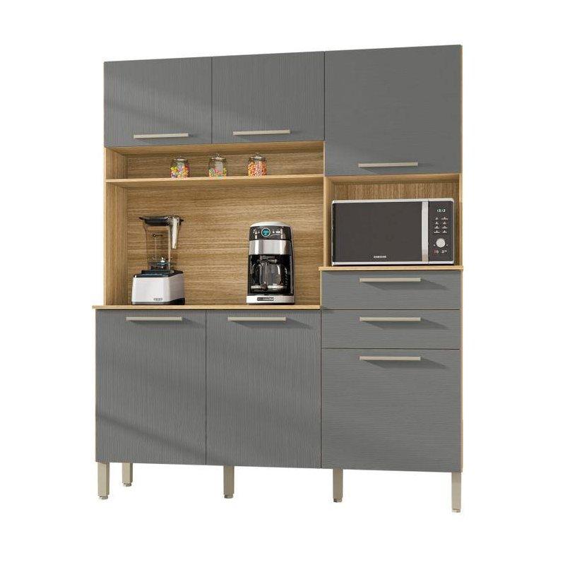 Endüstriyel Ahşap ve Gri Mutfak Büfesi 161 cm - 100137