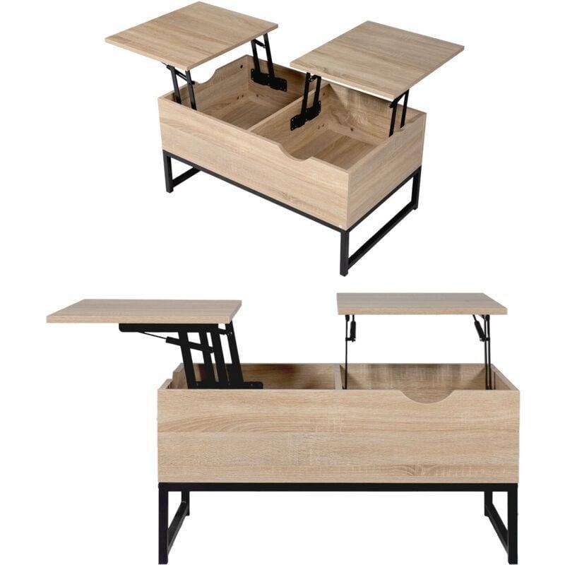 Endüstriyel ahşap ve metal ayaklı akıllı sehpa 80x48x40 cm - 101647