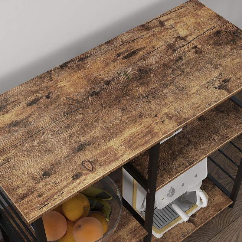 Endüstriyel Ahşap ve Metal Mutfak Rafı Kahverengi 90x40x83 cm - 100795