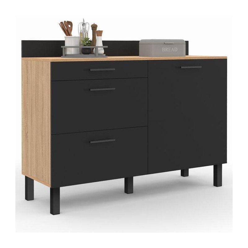 Endüstriyel Ahşap ve Siyah Metal Kahve Köşesi 120 cm - 100144