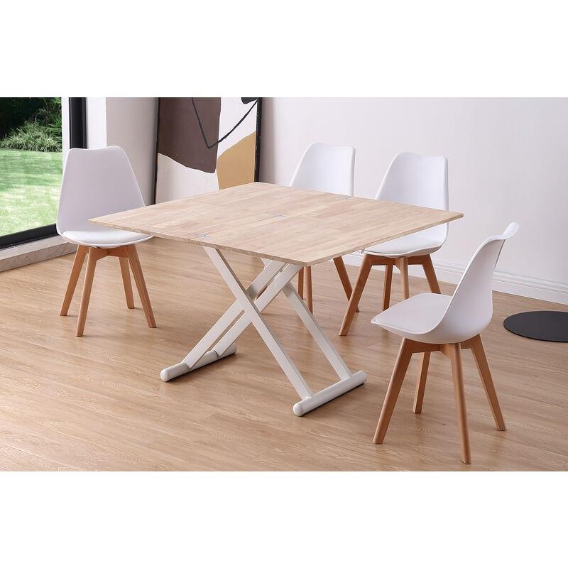 Endüstriyel ahşap yemek masası olan sehpa 110-114x57 cm - 101791