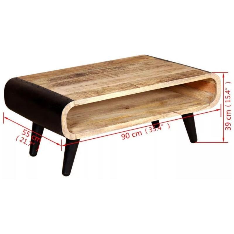 Endüstriyel Mangiye Ahşap Orta Sehpa 90x55x39 cm - 103293