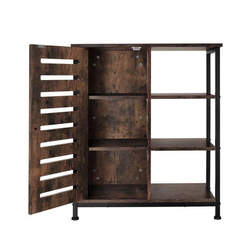 Endüstriyel Tarzda Kahve Köşesi 71x32x82 cm Koyu Ahşap - 100078