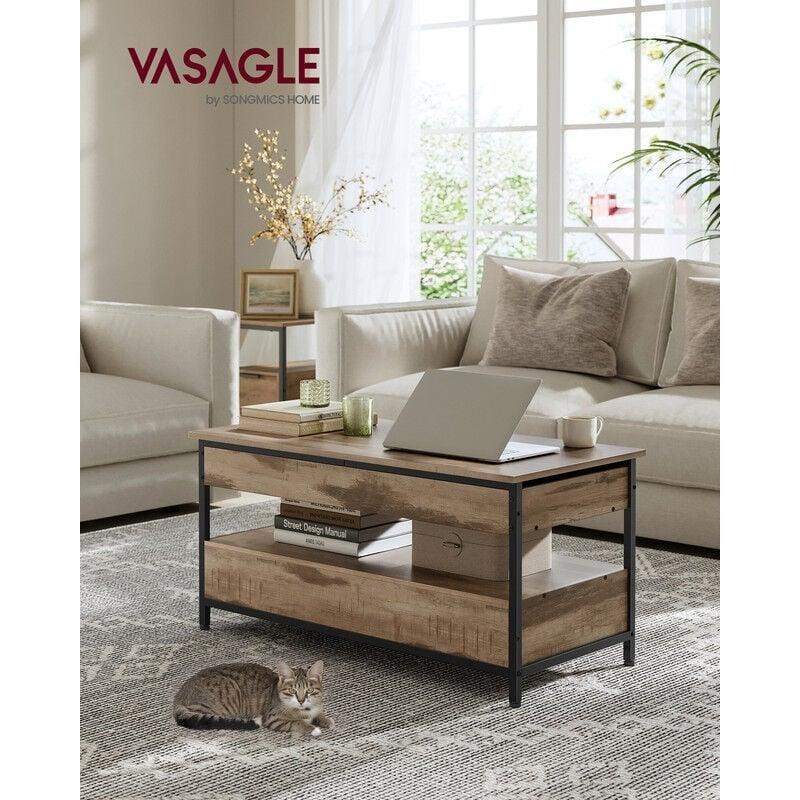 Endüstriyel Tasarımlı Açılır Akıllı Sehpa Kahverengi Siyah 50x100 cm - 101714