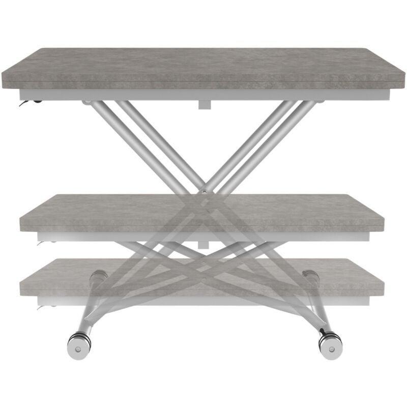 Endüstriyel Tasarımlı Beton Etkili Yemek Masası Olan Sehpa 114x100 cm - 101886