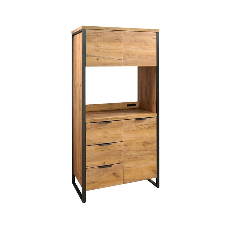 Endüstriyel tasarımlı mutfak dolabı, endüstriyel ahşap ve metal, 80x45x170 cm - 100965