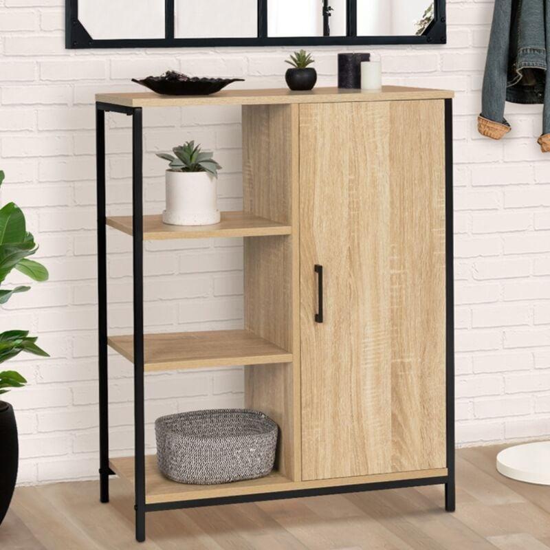 Endüstriyel Tasarımlı Siyah Metal Ahşap Kahve Köşesi 70 cm - 100214