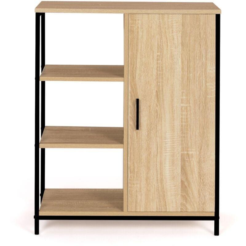 Endüstriyel Tasarımlı Siyah Metal Ahşap Kahve Köşesi 70 cm - 100214