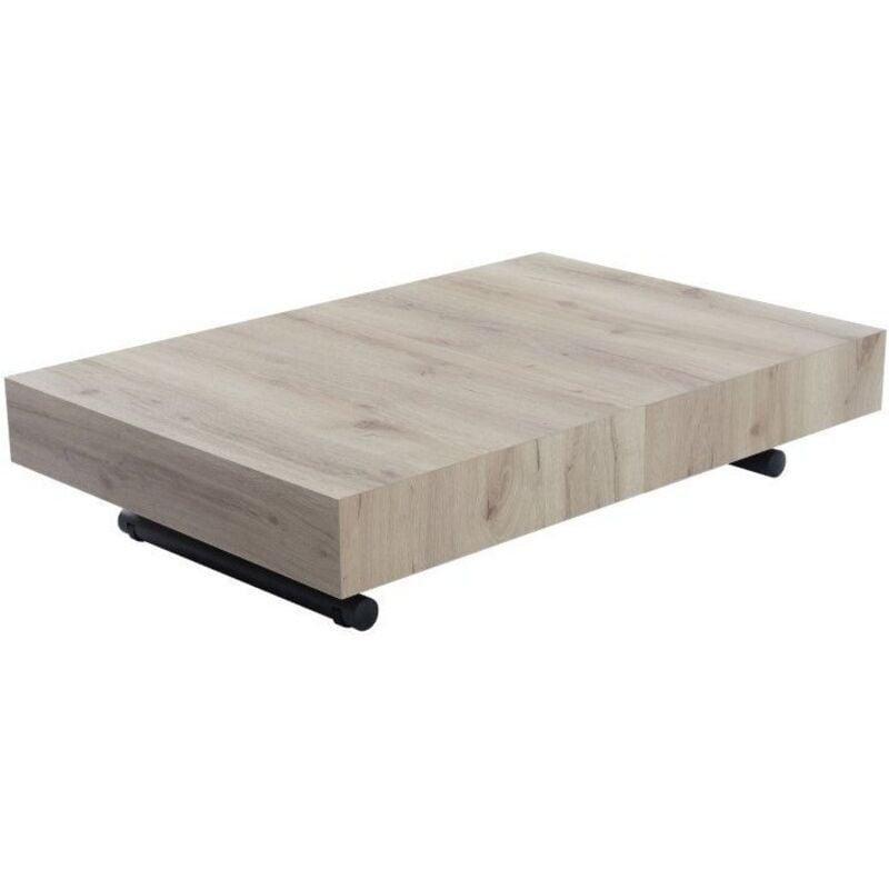 Eski Meşe Endüstriyel Çelik Ayaklı Yemek Masası Olan Sehpa 120-221 cm - 101741