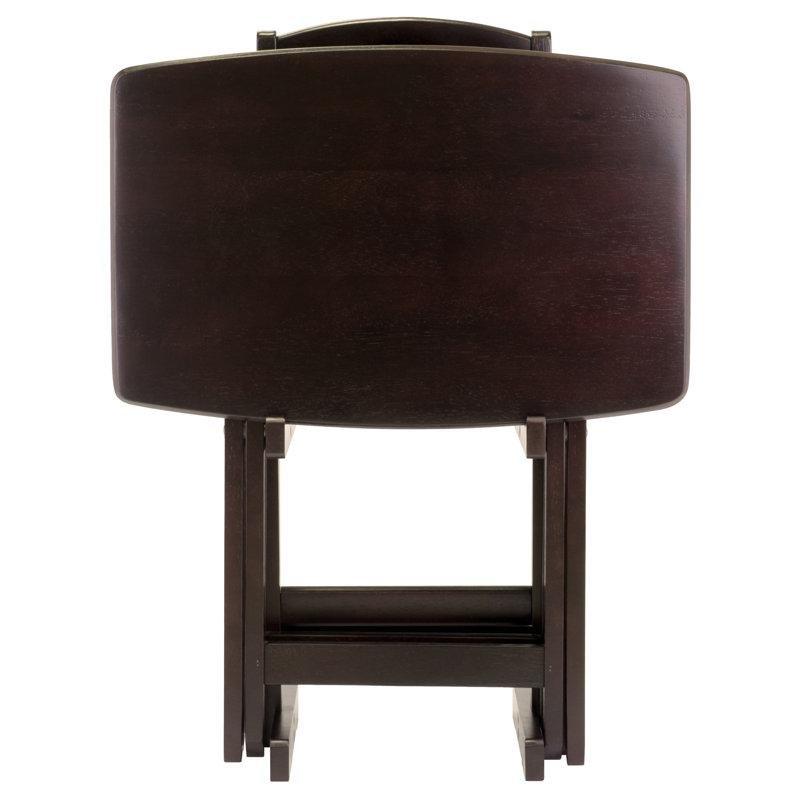 Espresso Masif Ahşap Katlanır Çanta Zigon Sehpa Seti 65x60x40 cm - 108757