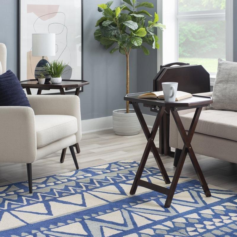 Espresso Sekizgen Ahşap Çantalı Zigon Sehpa Seti 60x40 cm - 108763