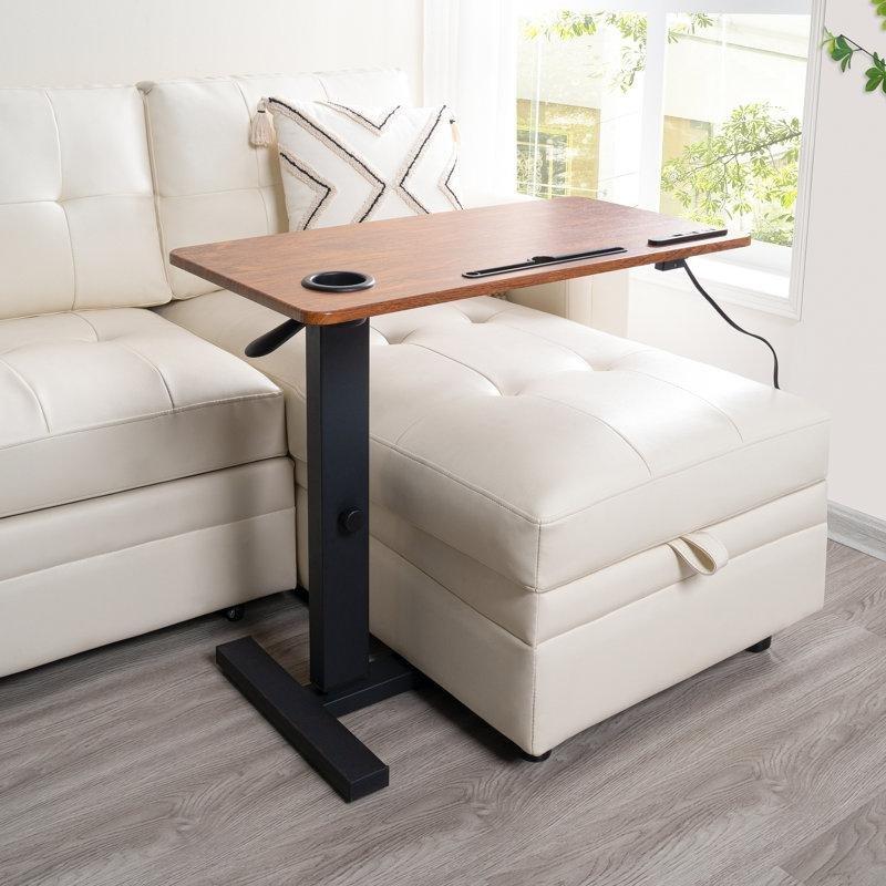 Espresso Siyah MDF Metal Tekerlekli Yükseklik Ayarlı Laptop Sehpası-93x80x40 cm - 113262