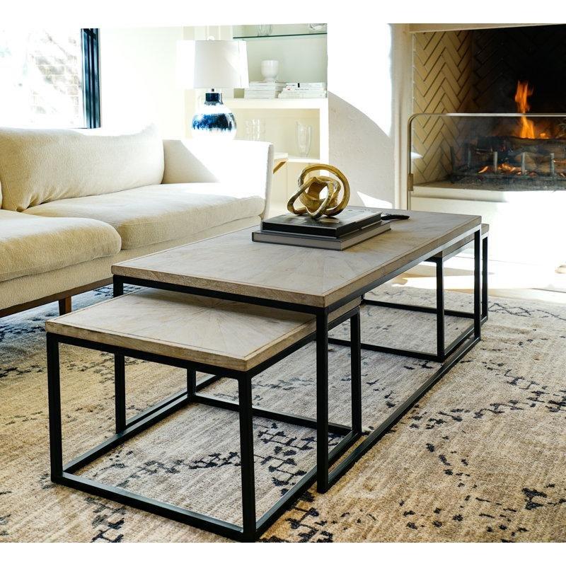 Ferforje Orta Sehpa Siyah Metal Çerçeveli 47x61x62 cm - 104305