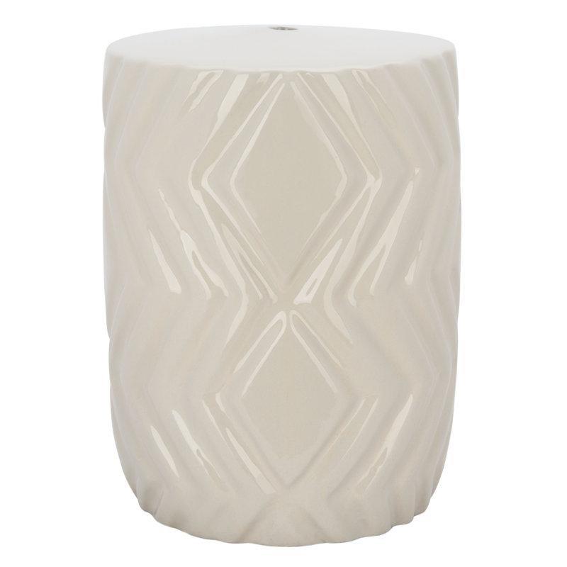 Fildişi Seramik Suya Dayanıklı Seramik Yan Sehpa-46x34x34 cm - 113424