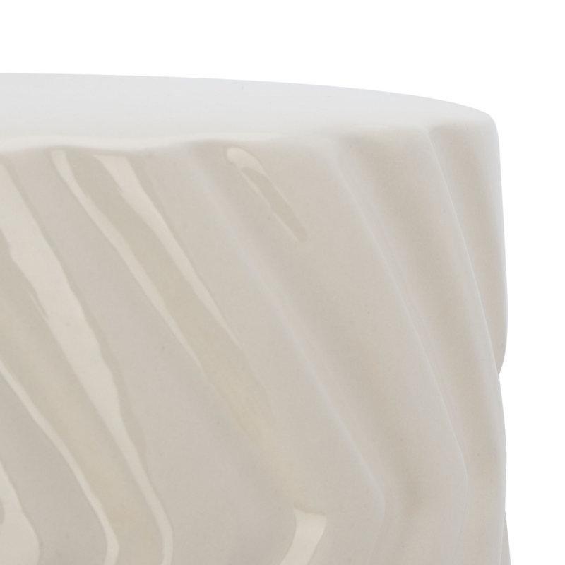 Fildişi Seramik Suya Dayanıklı Seramik Yan Sehpa-46x34x34 cm - 113424