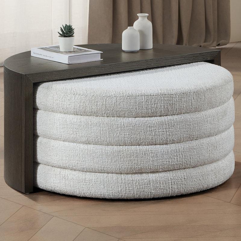 Florence Puflu Orta Sehpa Siyah Endüstriyel Ahşap 91 cm - 104818