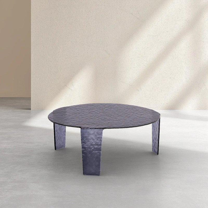 Füme Cam Yuvarlak Orta Sehpa 80 cm - 103773