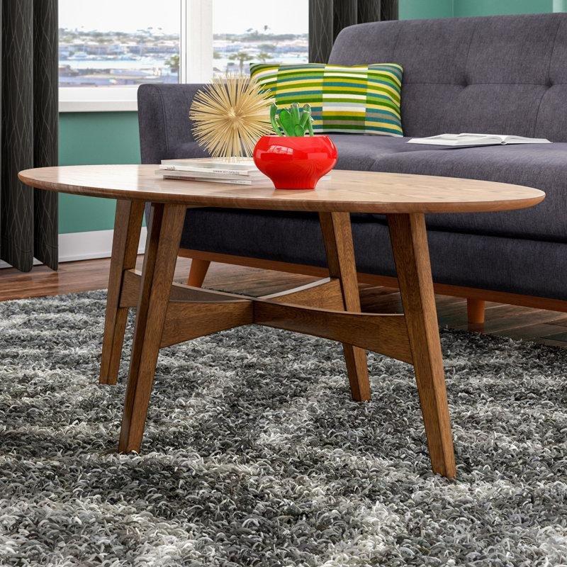 Gambino Endüstriyel Ahşap Oval Orta Sehpa 121 cm - 104650